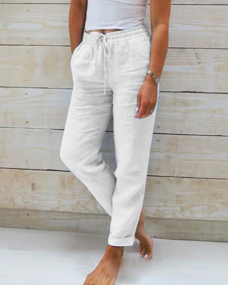 Jill™ | Casual Straight Linen Pants