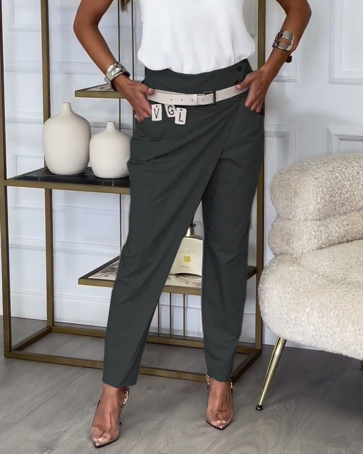 Coraline™ | Belted Patchwork Trousers